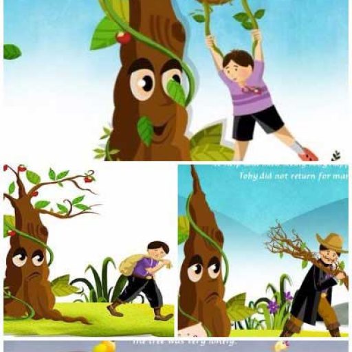 Boy and The Apple Tree Story in pictures