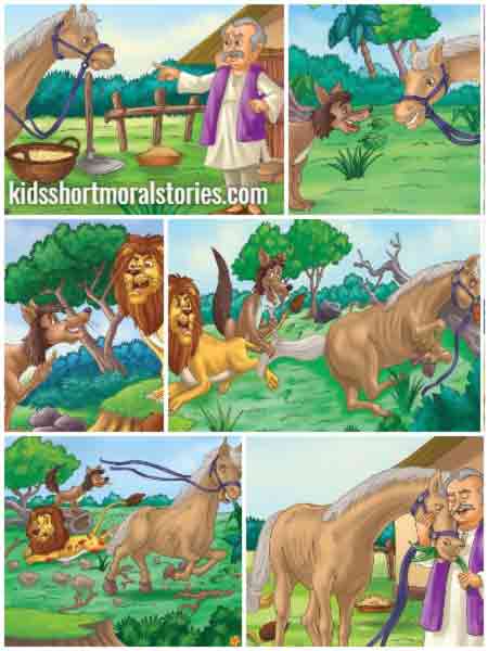 The Poor Horse and the Lion Story - Panchatantra Story