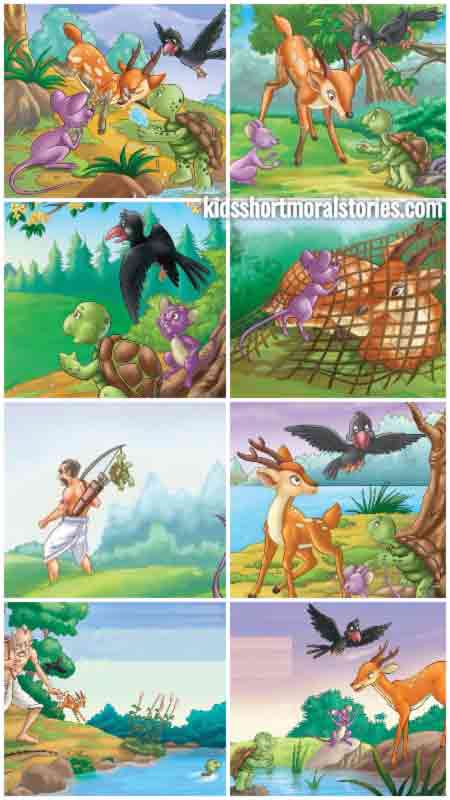 The Four Friends and The Hunter Story With Moral | Tales From Panchatantra